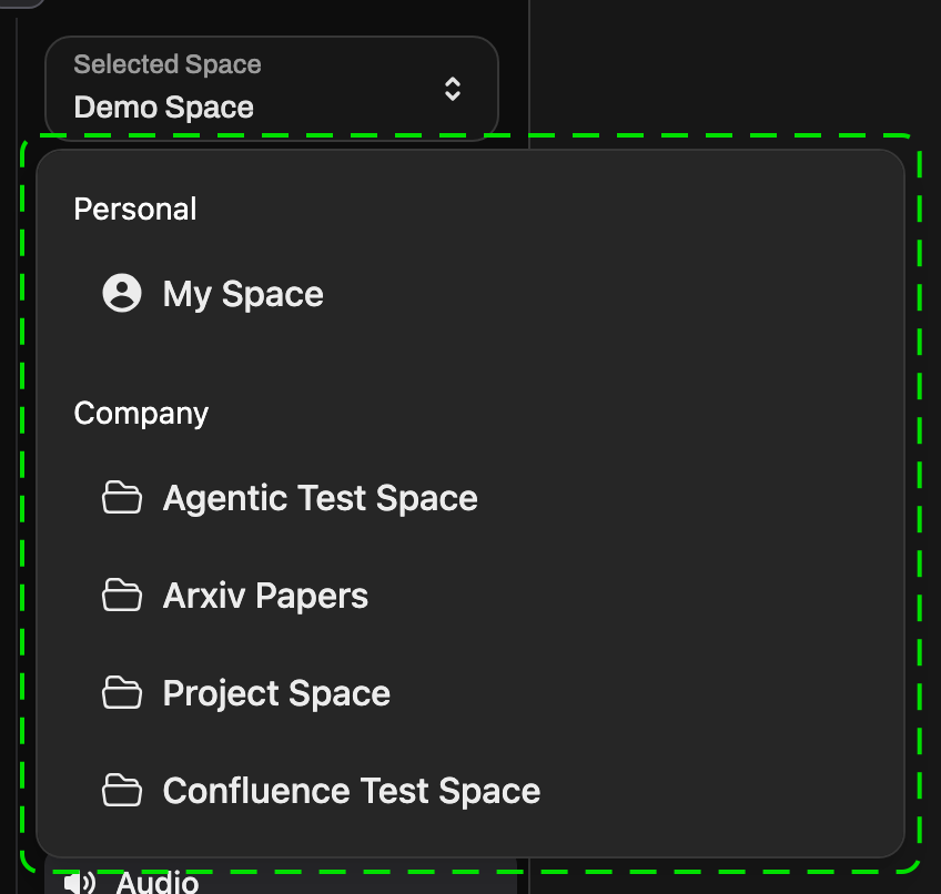 Selected Space picker in the Space Owner section